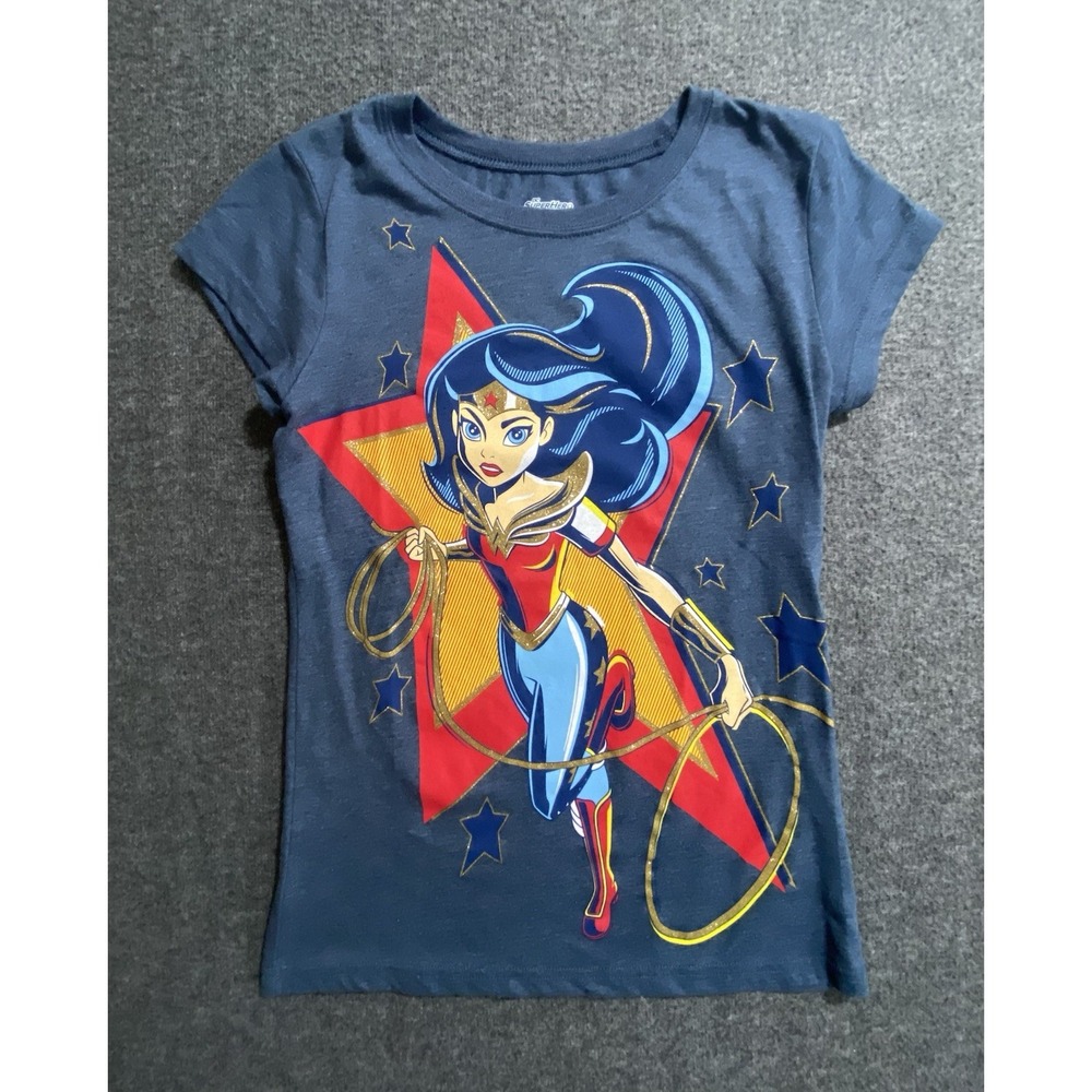 Wonder Woman Girls T-Shirt DC Comics Super Hero Size XL-14/16